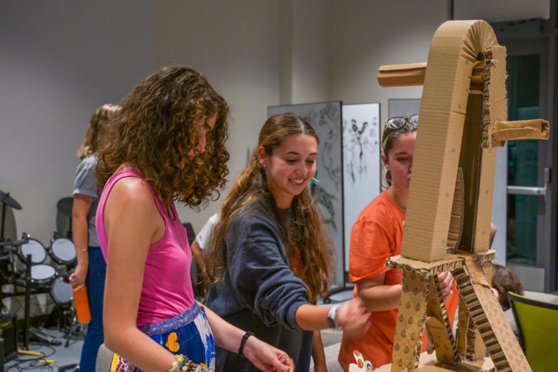 Two students collaborating on a design project