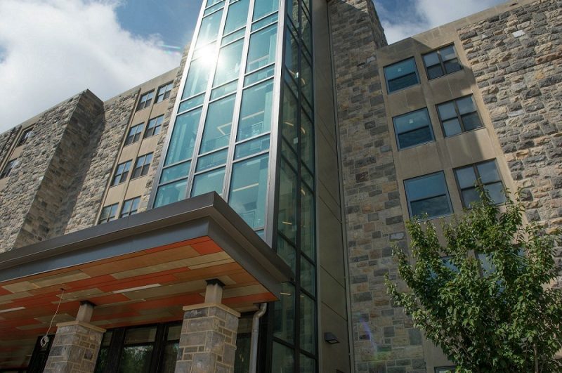 A photo of the front of O'Shaughnessy Hall.